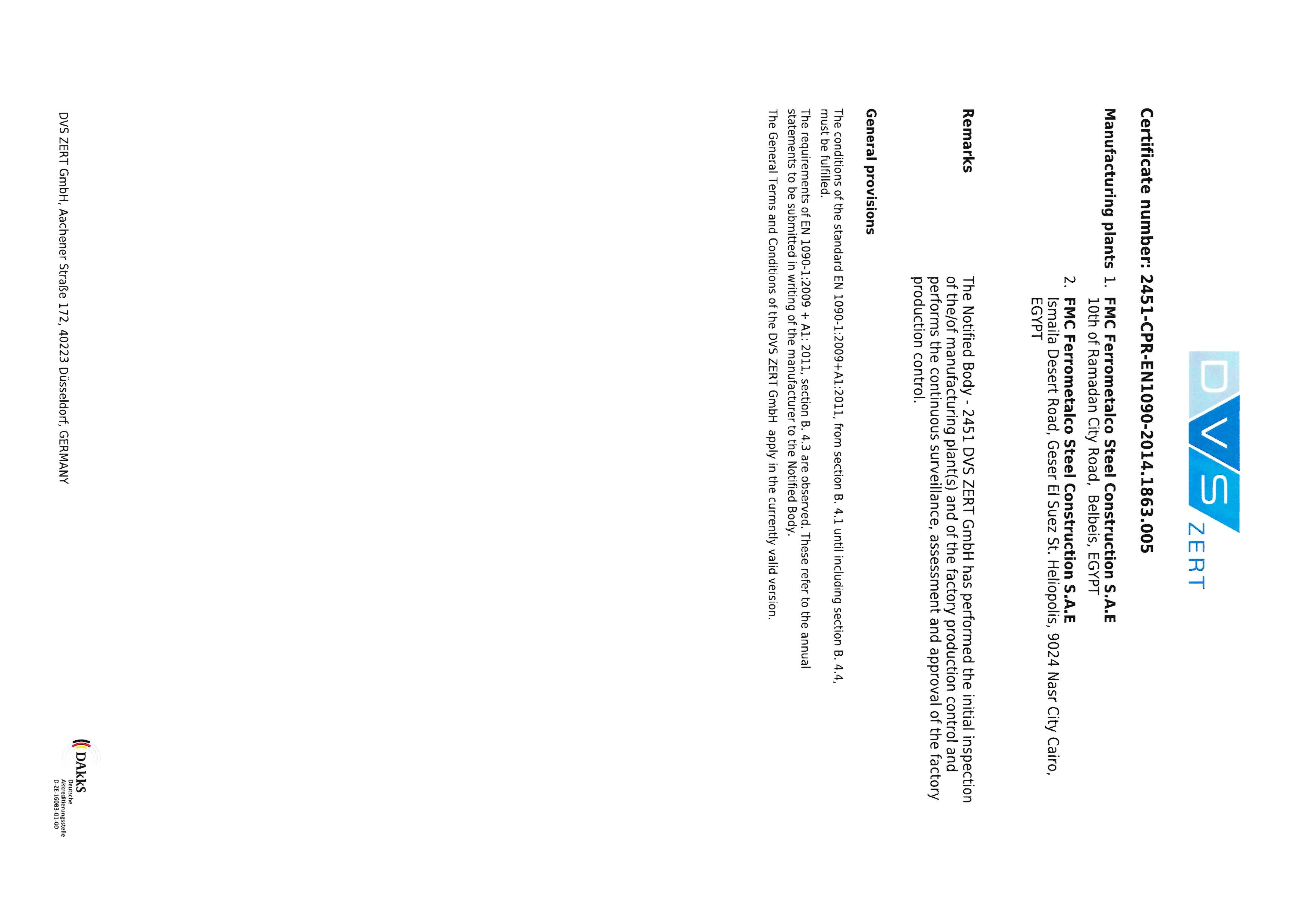 CPR EN 1090 Certification