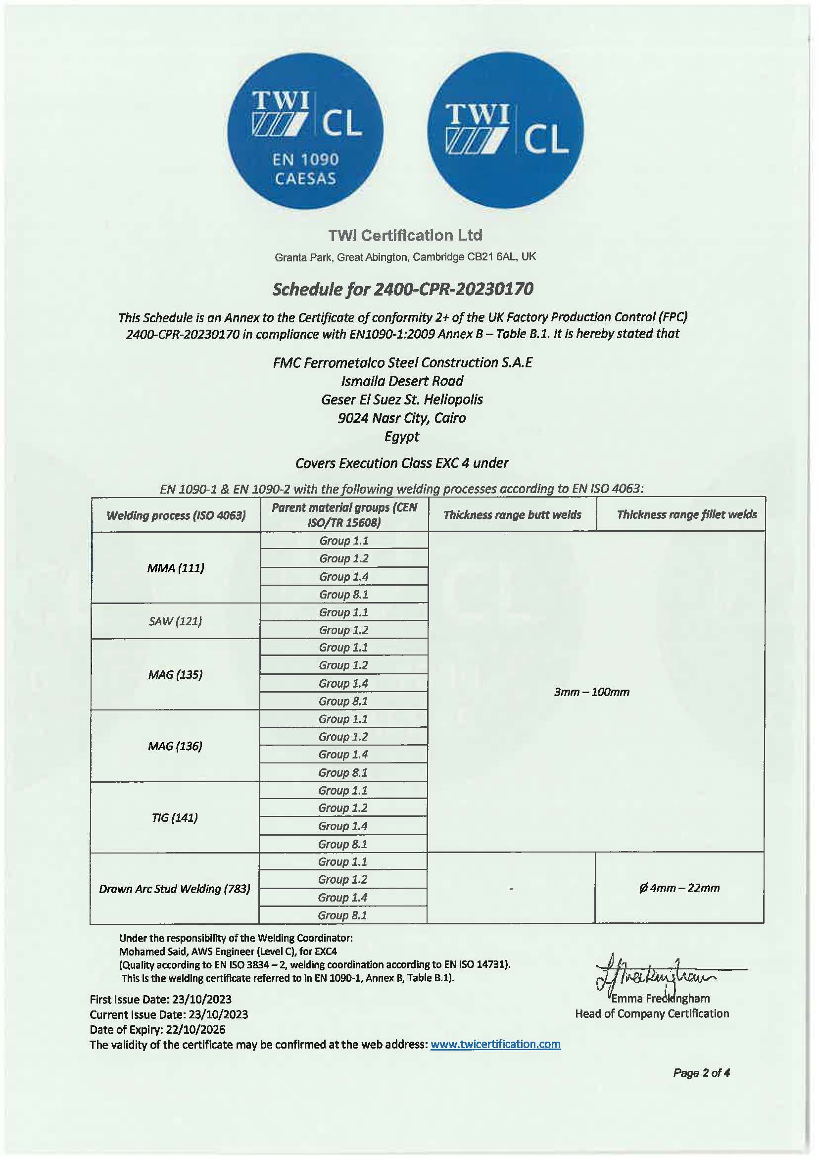 EN 1090-1:2009 Structural Steel Execution